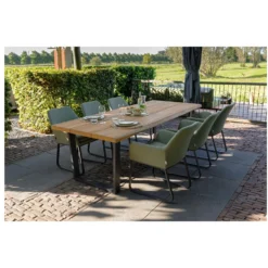 Exotan Fauteuil Buiten Plaza - Aluminium - Groen - Set Van 2 -Tuinmeubelen 1000090468 0102