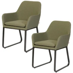 Exotan Fauteuil Buiten Plaza - Aluminium - Groen - Set Van 2
