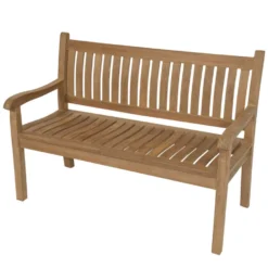 Teak Tuinbank Gebogen - Hout - Bruin -Tuinmeubelen 1000091505 0102
