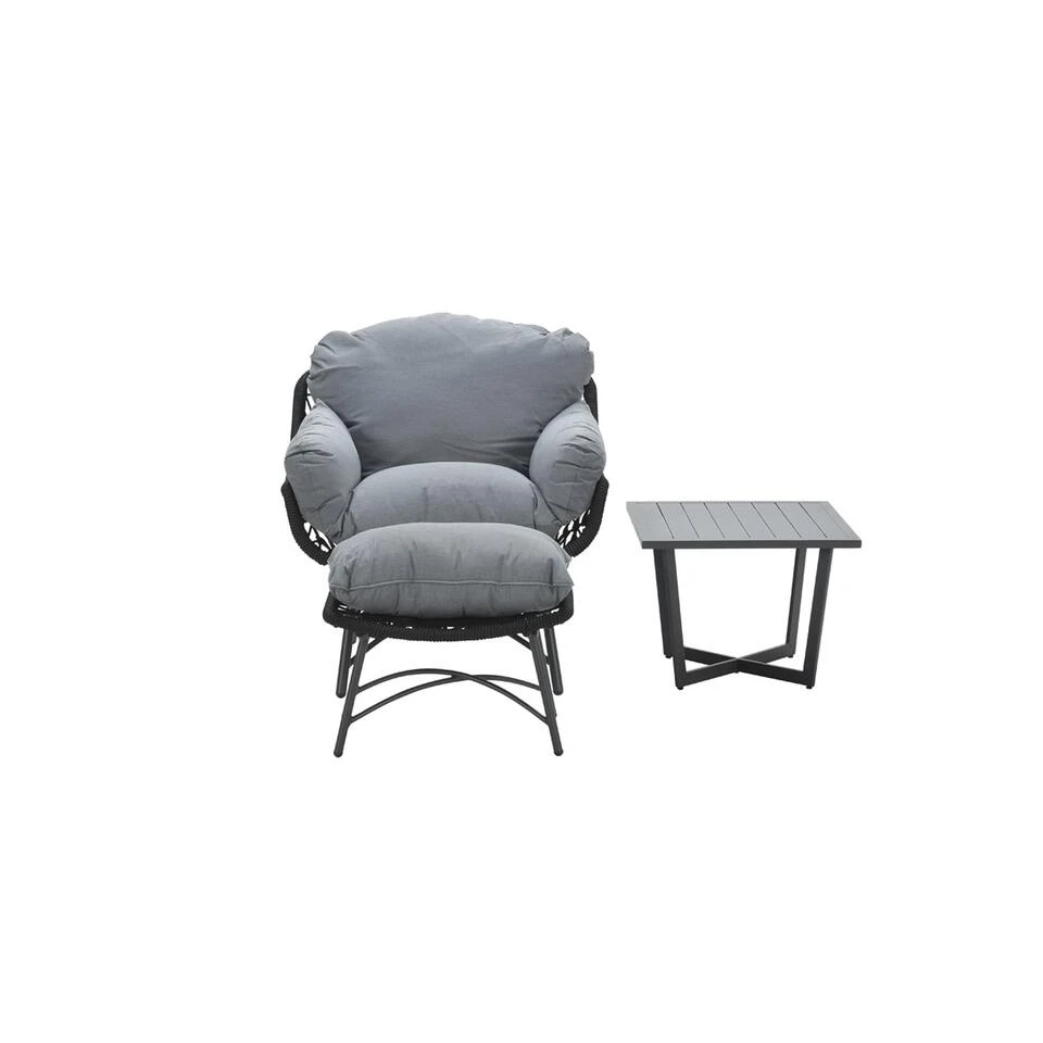Garden Impressions Selene Loungestoel En Kent Bijzettafel - Zwart 1 Garden Impressions Selene Loungestoel En Kent Bijzettafel - Zwart