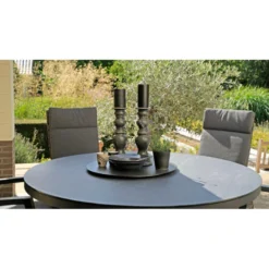 Mojito Tuintafel Rond - Glas - Grijs -Tuinmeubelen 1000094367 0104