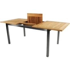Tuintafel Marmaris RVS - Hout - Bruin -Tuinmeubelen 1000094373 0103