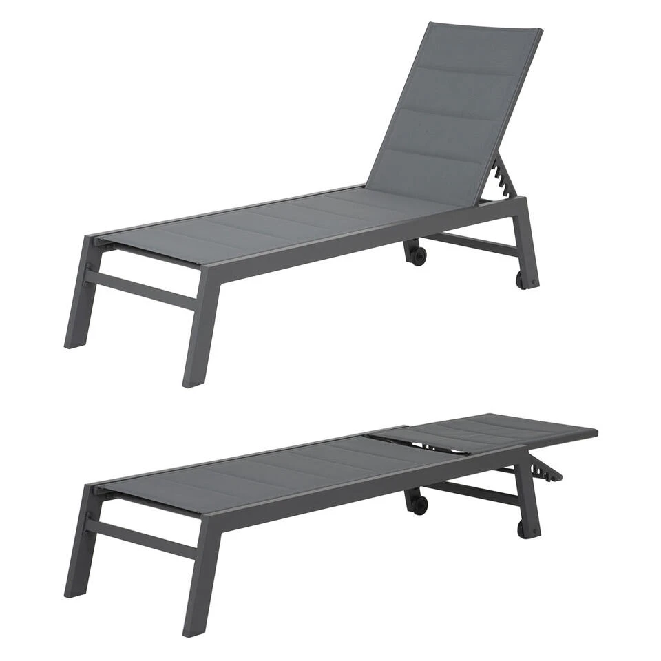 Happy Garden Zonnebedden BARBADOS - Grijs - Aluminium 2 Happy Garden Zonnebedden BARBADOS - Grijs - Aluminium - Afbeelding 2