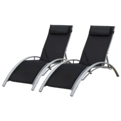 Happy Garden Zonnebedden GALAPAGOS - Zwart - Aluminium