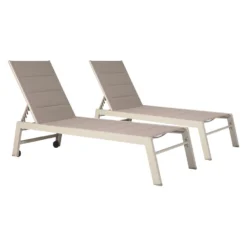 Happy Garden Zonnebedden BARBADOS - Bruin - Aluminium