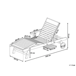 Beliani Tuinligstoel MARLBORO / JAVA / TOSCANA - Donkere Houtkleur Acaciahout -Tuinmeubelen 1000096765 0102