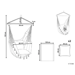 Beliani Hangstoel VARENA - Beige Katoen -Tuinmeubelen 1000096792 0102