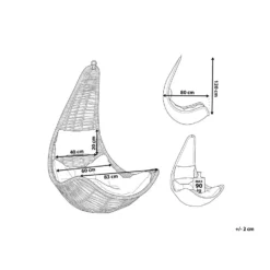 Beliani Hangstoel ATRI - Zwart Pe Rotan -Tuinmeubelen 1000096793 0102