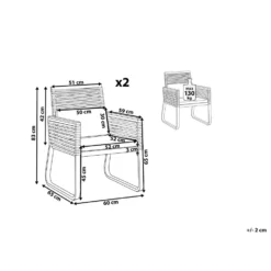 Beliani Tuinstoel CANETTO - Zwart Aluminium -Tuinmeubelen 1375fde001724a5fb9b8152d957062a2