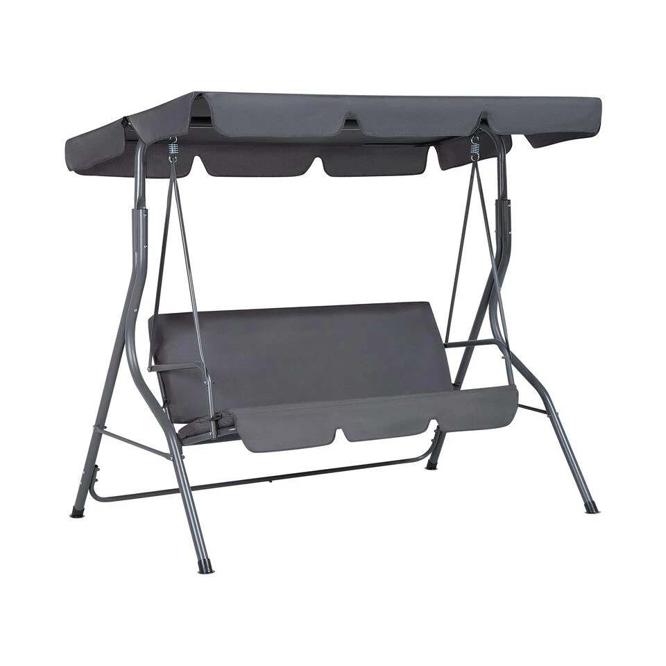 Beliani Schommelbank CHAPLIN - Grijs Polyester 1 Beliani Schommelbank CHAPLIN - Grijs Polyester