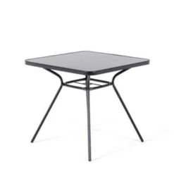 Beliani Tuintafel LIVO - Zwart Staal