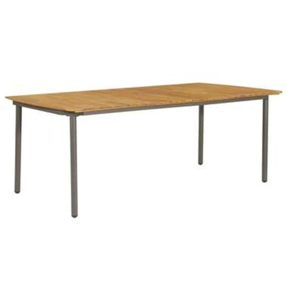VidaXL Tuintafel 200x100x72 Cm Massief Acaciahout En Staal 1 VidaXL Tuintafel 200x100x72 Cm Massief Acaciahout En Staal