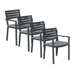 Garden Impressions Amarillo Tuinstoel Donker Grijs - 4 Stuks