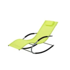 Beliani Tuinligstoel CARANO - Groen Staal, Textiel -Tuinmeubelen 1991692749 0102