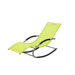 Beliani Tuinligstoel CARANO - Groen Staal, Textiel -Tuinmeubelen 1991692749 0103