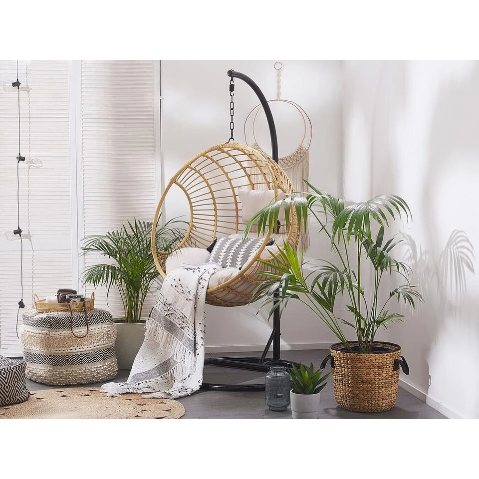 Beliani Hangstoel ASPIO - Beige Pe Rotan 2 Beliani Hangstoel ASPIO - Beige Pe Rotan - Afbeelding 2