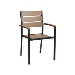 Beliani Tuinstoel VERNIO - Lichte Houtkleur Kunsthout -Tuinmeubelen 2584f0b055c04ca39e507db2aa6ca0a8