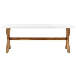 Beliani Eettafel OLBIA - Wit Vezelcement -Tuinmeubelen 25ef8280d61344cbae36afba040031a9