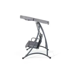 Beliani Schommelbank TEMPLE - Grijs Polyester -Tuinmeubelen 2971f8da568d4ff79c32d700b35c5e55