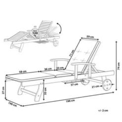 Beliani Tuinligstoel TOSCANA - Beige Acaciahout -Tuinmeubelen 2f96bf3a5ccc458dba61c6331b7ce85d