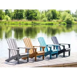 Beliani Tuinstoel ADIRONDACK - Lichte Houtkleur Kunsthout -Tuinmeubelen 398dcd3adff443a8ae4204e47fc165ef