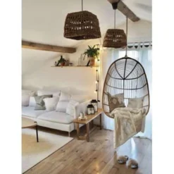 Beliani Hangstoel CASOLI - Beige Pe Rotan -Tuinmeubelen 469e0c47c6b4448d9e2f49d933312de7