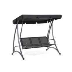 Beliani Schommelbank BOGART - Zwart Mesh -Tuinmeubelen 48ce20f3c94f406f8ad242f1047a7ae6