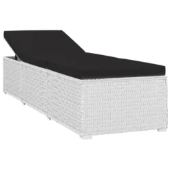 VidaXL 3-delige Ligbeddenset Met Theetafel Poly Rattan Wit -Tuinmeubelen 4d4ec9b3b1014154b2d9bcf5cb682cb3