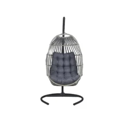 Beliani Hangstoel SESIA - Grijs Polyester, Pe Rotan -Tuinmeubelen 4ec4e740c85e4b768d5972423f26bdbc