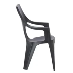 Keter - Stapelstoel Dante Hoge Rug - Donkergrijs - 89x57x57 Cm -Tuinmeubelen 50100437 8000