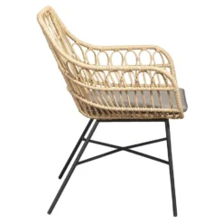 Le Sud Loungestoel Grimaud - Zwart/naturel - 82x70x67 Cm -Tuinmeubelen 50105173 8000