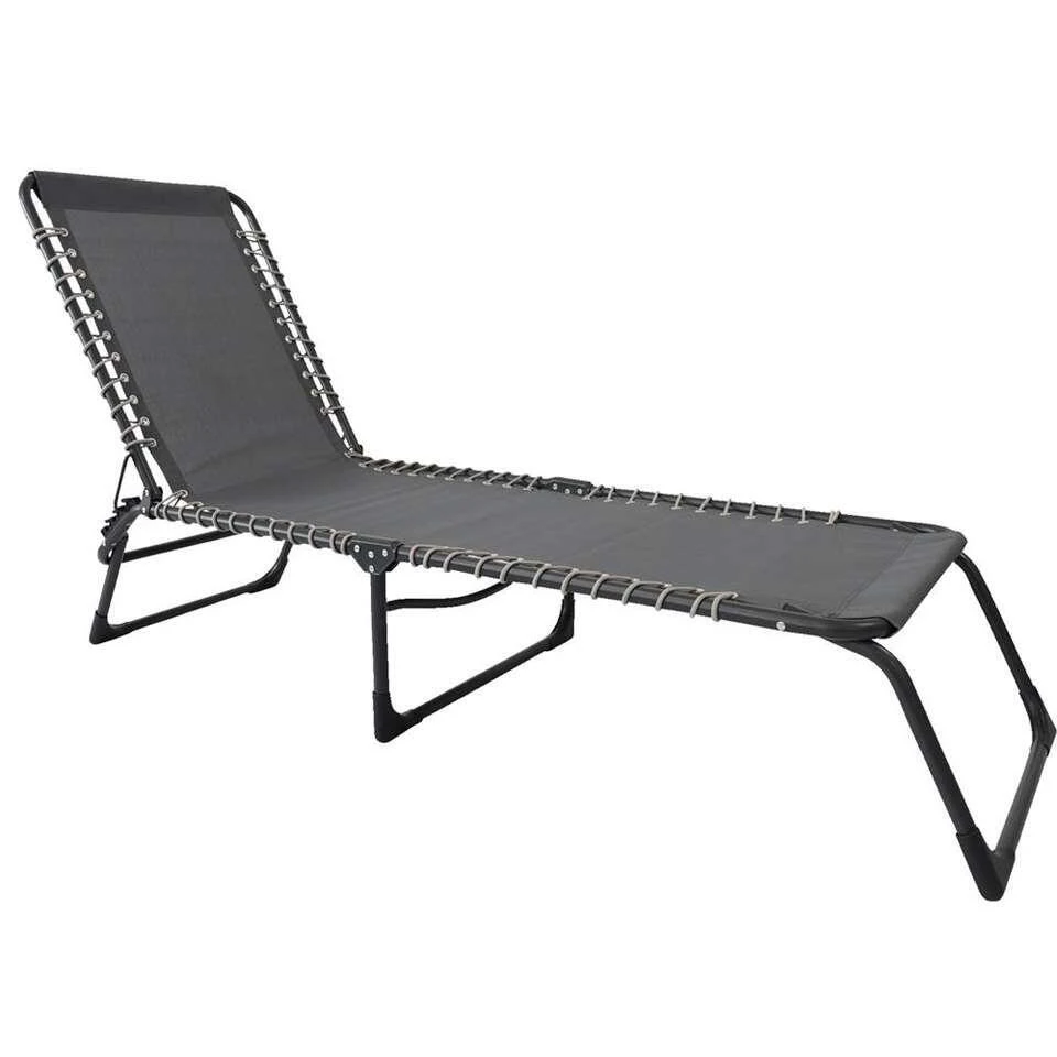 Ligbed Frejus - Donkergrijs - 30/73x53x196 Cm 1 Ligbed Frejus - Donkergrijs - 30/73x53x196 Cm