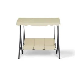 Beliani Schommelbank GARBO - Beige Polyester -Tuinmeubelen 502bf623068d42478e7d8a93103e0fa9