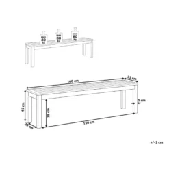 Beliani Tuinbank TUSCANIA - Donkere Houtkleur Eucalyptushout -Tuinmeubelen 51814f6ded834b38b772ea3aa8bcce3b