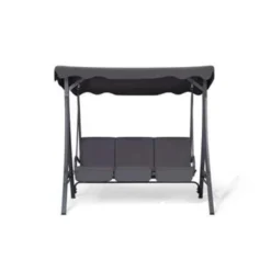 Beliani Schommelbank GARBO - Grijs Polyester -Tuinmeubelen 5febb92c9d444f0c82d8d2f70c931353