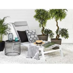 Beliani Tuinligstoel CATANIA - Grijs Polyester, Aluminium -Tuinmeubelen 5fee944eaeaa440fa6a84b763175e121