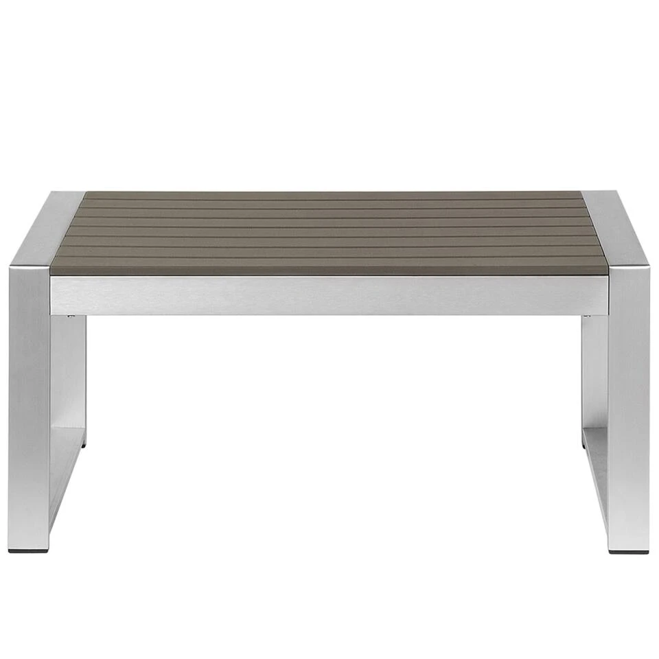 Beliani Salontafel SALERNO - Grijs Aluminium 4 Beliani Salontafel SALERNO - Grijs Aluminium - Afbeelding 4