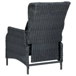 VidaXL Tuinstoel Verstelbaar Met Kussens Poly Rattan Donkergrijs -Tuinmeubelen 65b64613ef88464e8ef563065688f1eb