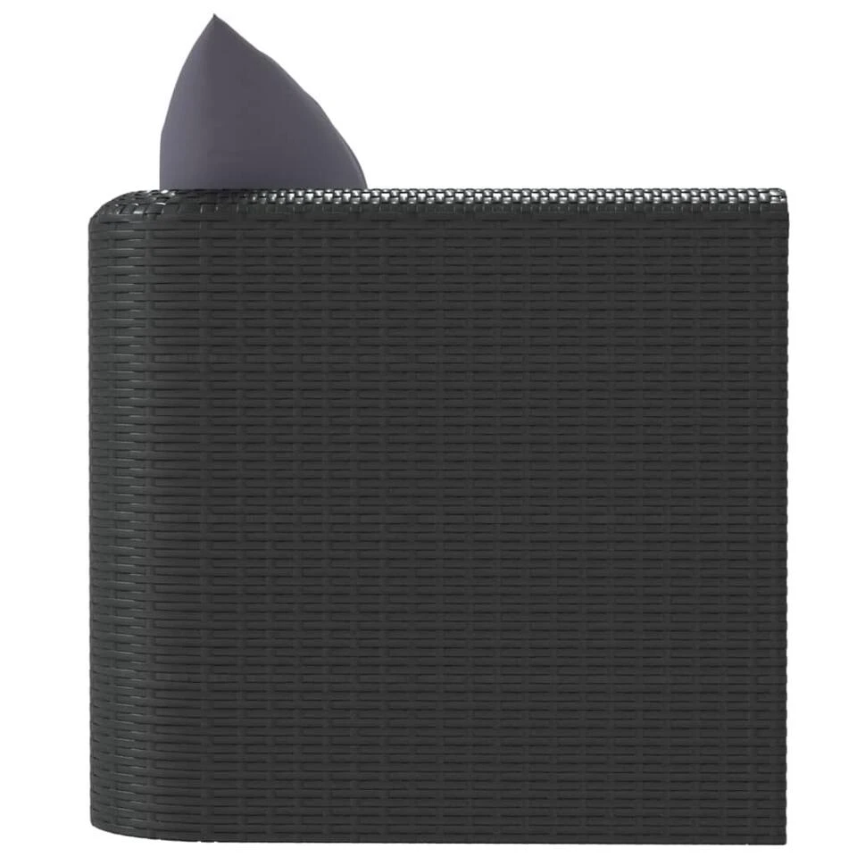 VidaXL Fauteuil Met Kussens Poly Rattan Zwart 4 VidaXL Fauteuil Met Kussens Poly Rattan Zwart - Afbeelding 4