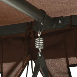 VidaXL Schommelbank Met Prieel Converteerbaar Koffiekleurig -Tuinmeubelen 6ad5beaa7b1442c094a961a3069dfde9