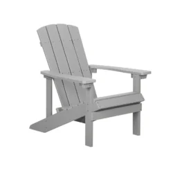 Beliani Tuinstoel ADIRONDACK - Grijs Kunsthout -Tuinmeubelen 6cf0a11ac6464245bda7befa4bfc4d82