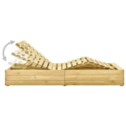 VidaXL Ligbed Tweepersoons Met Beige Kussens Geïmpregneerd Grenenhout -Tuinmeubelen 7199d48bb75d43d48502eaa2b1f6eccf