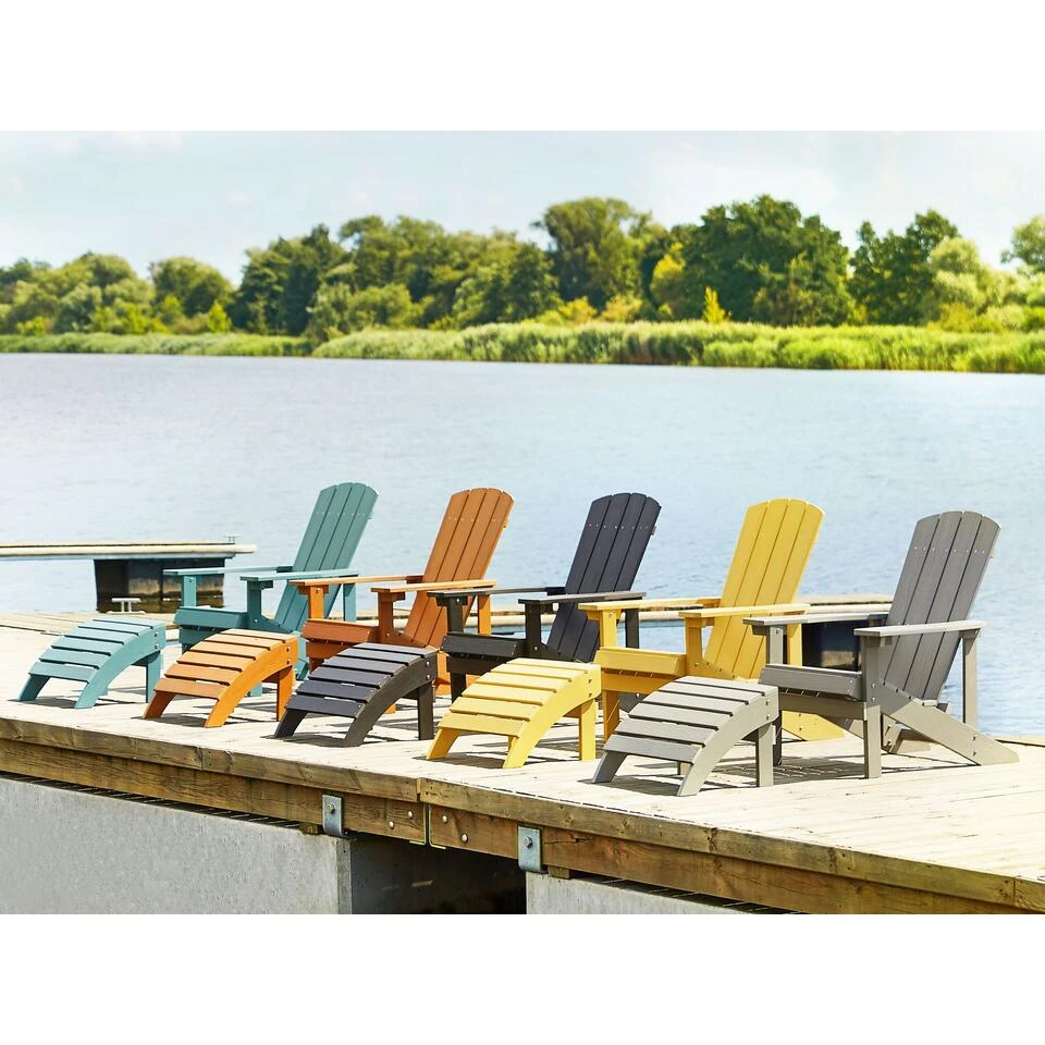 Beliani Voetenbankje ADIRONDACK - Blauw Kunsthout 2 Beliani Voetenbankje ADIRONDACK - Blauw Kunsthout - Afbeelding 2