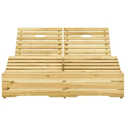 VidaXL Ligbed Tweepersoons Met Beige Kussens Geïmpregneerd Grenenhout -Tuinmeubelen 85885a832c864398acd0cf91c5ed6e75