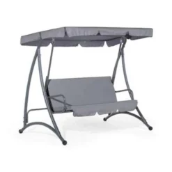 Beliani Schommelbank TEMPLE - Grijs Polyester -Tuinmeubelen 87aea0cac16a4c22ad6557f83f7eb02d