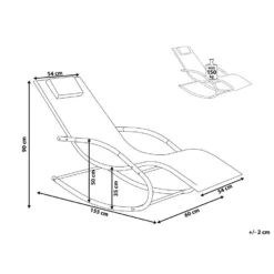 Beliani Tuinligstoel CARANO II - Rood Staal, Textiel -Tuinmeubelen 89d8682e91bf4711a4b2430cbb62d445