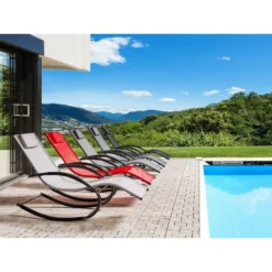 Beliani Tuinligstoel CARANO II - Grijs Staal, Textiel -Tuinmeubelen 94d0ee8d2e5f43ffacbc68ad7345c0df 2