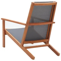 VidaXL Loungestoel Massief Eucalyptushout En Textileen Grijs -Tuinmeubelen 9e3b905143f84781b9156396d2363745