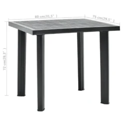 VidaXL Tuintafel 80x75x72 Cm Kunststof Antraciet 7 VidaXL Tuintafel 80x75x72 Cm Kunststof Antraciet -Tuinmeubelen a00628695a9e4e99aa5803a4e4887ee0