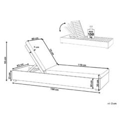 Beliani Tuinligstoel FANANO - Lichte Houtkleur Acaciahout -Tuinmeubelen a77120d7c371403f9aeb6e5a35d40b82